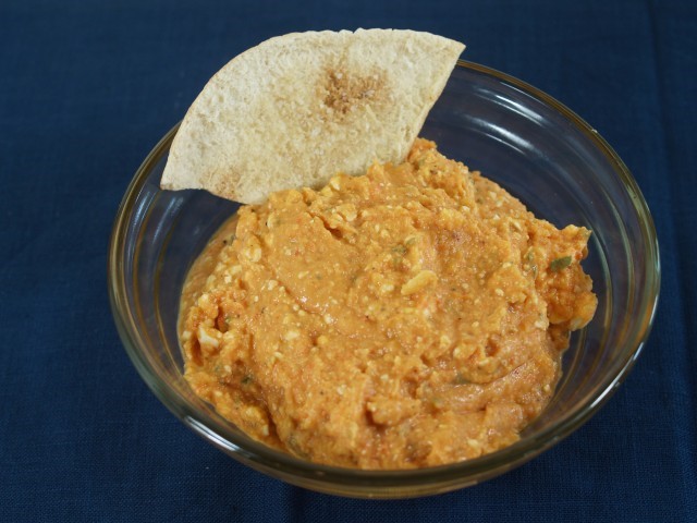 American Roasted Red Pepper Feta And White Bean Dip Appetizer