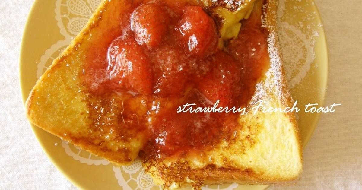 French Alluring French Toast Topped with Strawberry Sauce 1 Breakfast