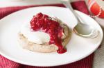 American Warm Chocolate Meringues With Cream And Crushed Raspberries Recipe Dessert