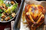American Buttermilk Roast Chicken With Cos and Pecan Bread Salad Recipe Dinner