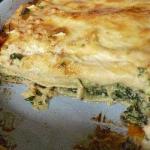 American Pancakes of Spinach and Cheese Gratin Breakfast