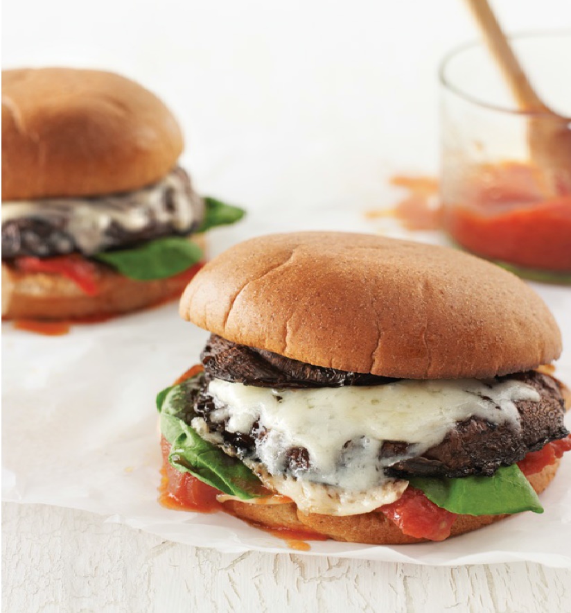 Italian Double-portobello Burgers with Roasted Tomatoes Appetizer