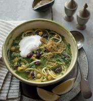 Iranian/Persian Mixed Bean and Herb Noodle Soup Dinner