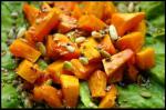 American Roasted Pumpkin or Winter Squash on Lambs Lettuce Appetizer