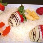 British Vanilla and Chocolate Covered Strawberries Dessert