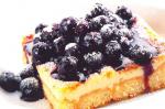 British Cheesecake with Warm Blueberries recipe