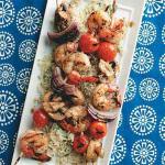 British Skewered Shrimp and Vegetables Dinner