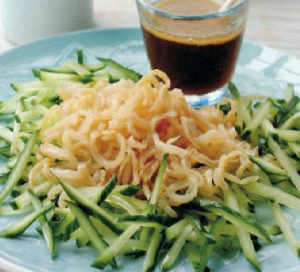 Chinese Jellyfish and Cucumber Salad Appetizer