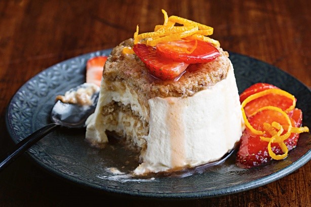 American Coconut Custard Stacks With Macerated Strawberries Recipe Dessert