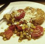 American Greek Chicken With Warm Tomatocorn Salad Appetizer