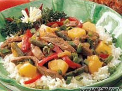 Chinese Stir-Fried Beef with Pineapple Dinner