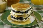 American Lemon Pancakes with Lemon Syrup and Blueberries Dessert