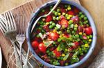 American Warm Pea Corn And Chorizo Salad Recipe Appetizer