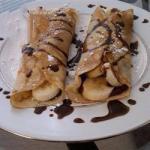 Australian Banana Pancakes with Cream and Chocolate Sauce Dessert