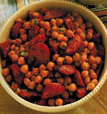 American Chickpeas With Chorizo Sausage Appetizer