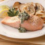 American Salmon with Spinach Sauce Appetizer
