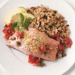 American Salmon with Tomato Shallot Sauce Appetizer