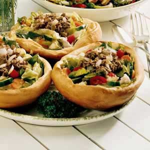 American Salad in a Bread Bowl Appetizer