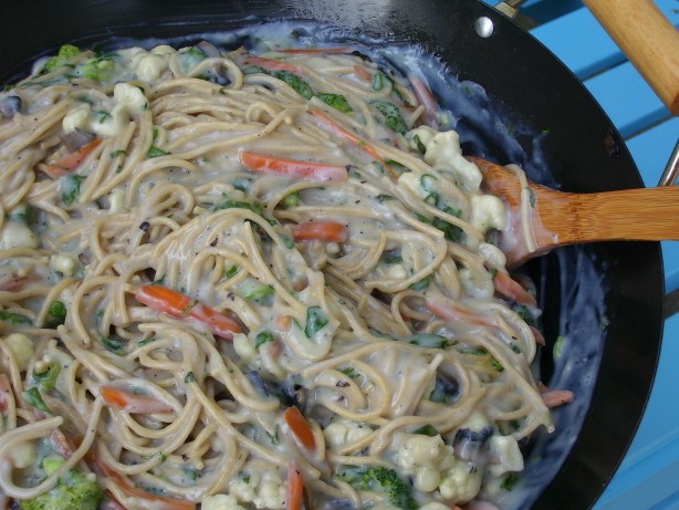 Australian Herb Cream on Soba Pasta Dinner