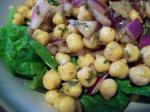 American Chickpea and Spinach Salad With Cumin Dressing and Yogurt Sauce Dessert