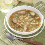 British Split Pea Sausage Soup Dinner