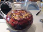 American Punch Bowl Sangria With Fruit Juice Cubes Dessert