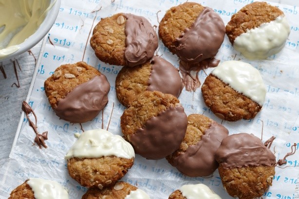 Australian Chocolatedipped Anzac Biscuits Recipe Dessert