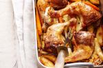 Australian Roast Lemon and Almond Chicken With Baby Vegetables Recipe Dinner