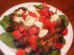 American Grilled Portabella and Spinach Salad Appetizer