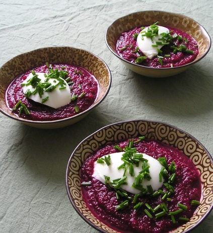 American Chilled Beet  Celery Soup Appetizer