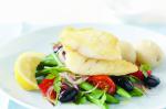 British Panfried Perch With Tomato Chilli and Olives Recipe Appetizer