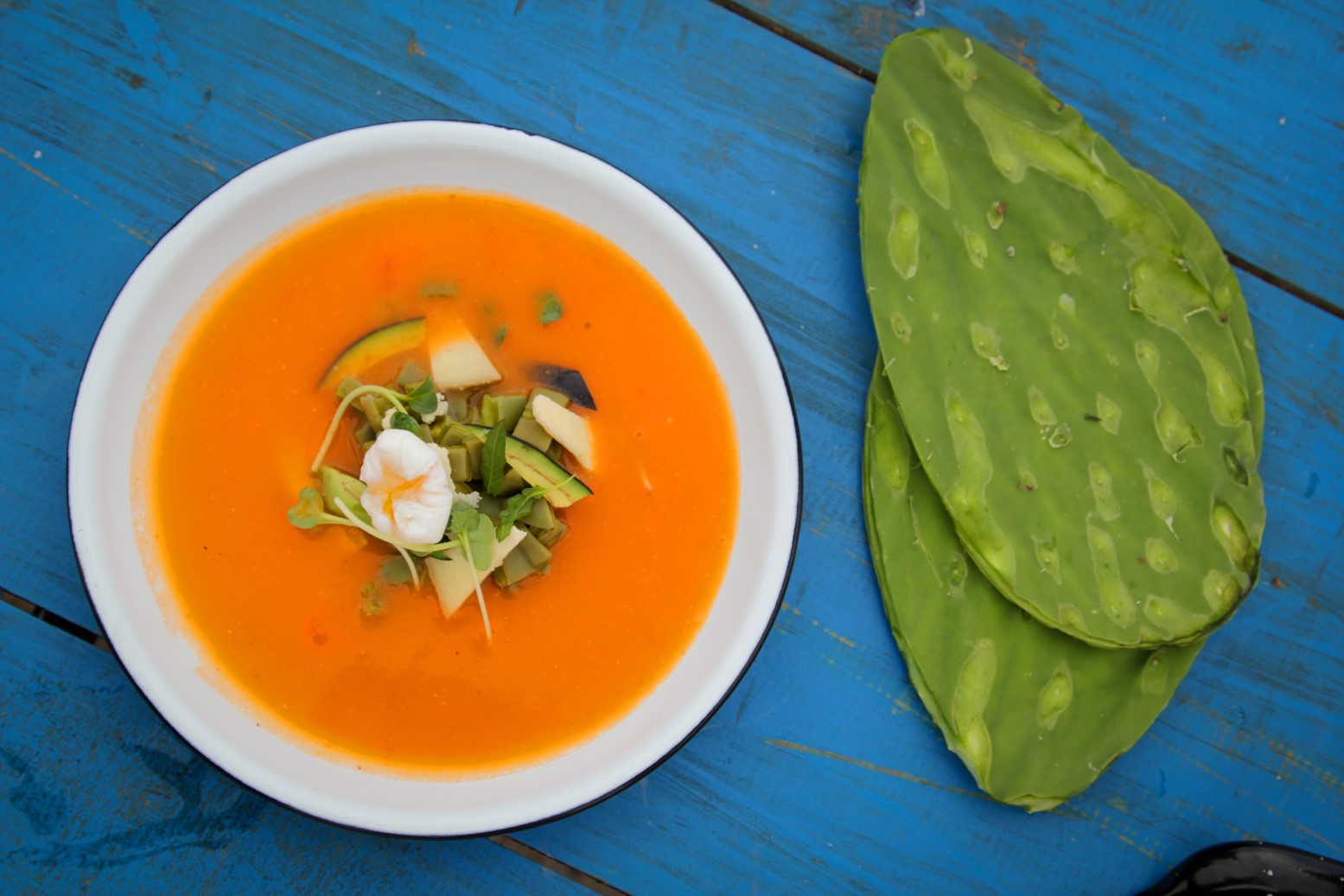 Mexican Nopale Soup sopa De Nopal Appetizer