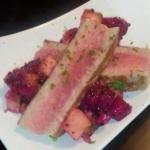 British Grilled Tuna with Dragon Fruit Salsa Dessert