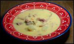 American Cheddar Potatobeer Soup with Shredded Ham Dinner