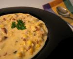 Turkish Creamy Corn  Bacon Chowder for Two Appetizer