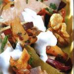 Turkey Breast Salad with Mushrooms Radicchio and Plum recipe