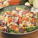 Turkish Turkey Sausage with Root Vegetables Appetizer