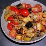 American Tomato Salad with Aubergine Appetizer