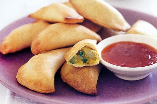 American Vegetable Curry Puffs With Bean Salad Recipe Dessert