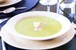 American Green Pea Soup With Roast Garlic Creme Fraiche Recipe Appetizer