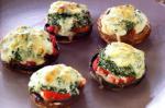 American Roast Mushrooms With Spinach Ricotta and Capsicum Recipe Dinner