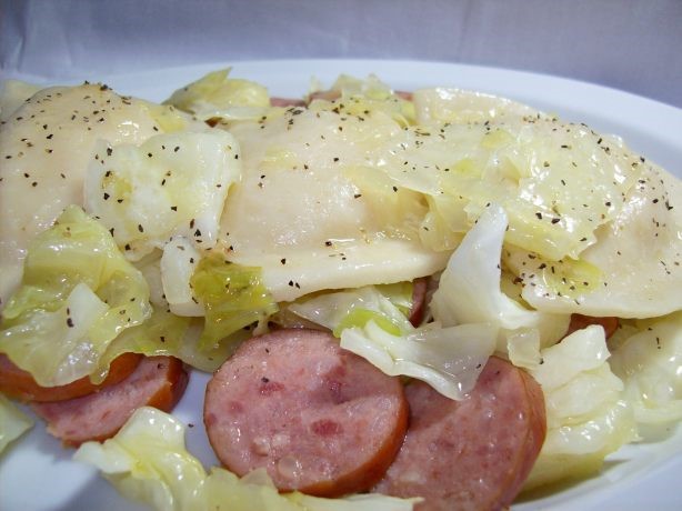 American Cabbage Kielbasa and Pierogies Appetizer