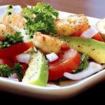 American Delicious Salad with Shrimps and Tomatoes Appetizer