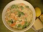 American Parmesan Shrimp and Vegetables With Fettuccine Dinner