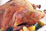 Turkish Turkey With Saffron Butter And Preserved Lemon and Olive Stuffing Recipe BBQ Grill
