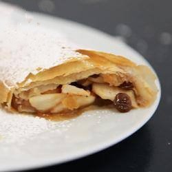 American Apple Strudel and Raisins with Phyllo Dough Dessert