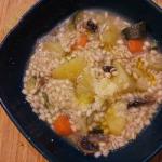 American Soup of Barley with Potatoes and Mushrooms Appetizer