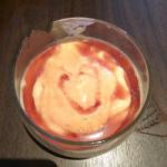 Canadian Papaya Cream with Liqueur De Cassis Soup