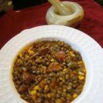 American Stew of Lentils Traditional Appetizer