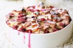 American Raspberry and White Chocolate Waffle Pudding Recipe Dessert